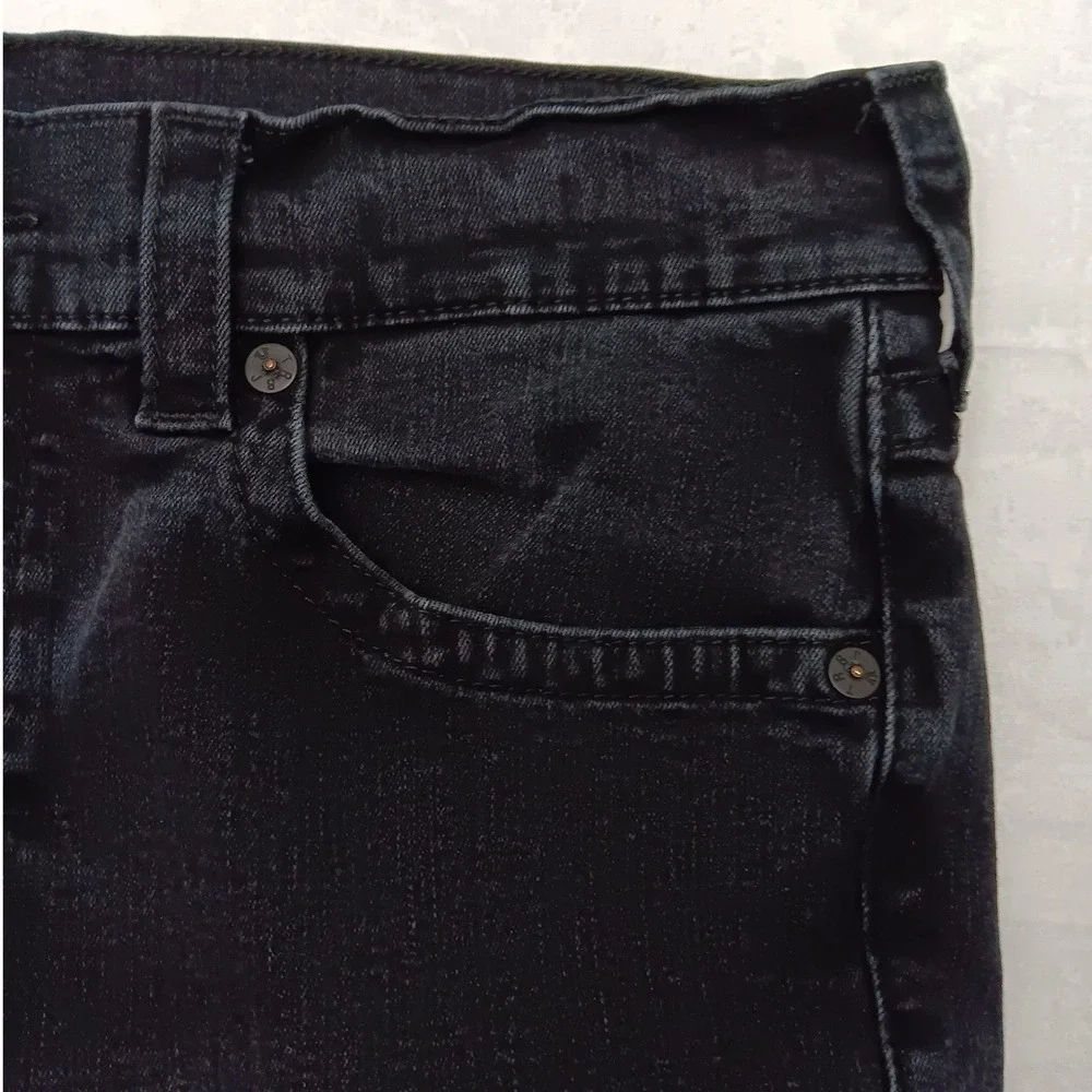 Men‎ Short 27 Inseam True Religion Black Jeans 36 Slim No Flap Hemmed 102158